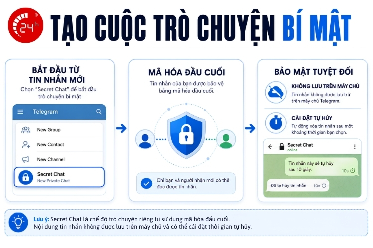 Telegram tạo cuộc trò chuyện bí mật