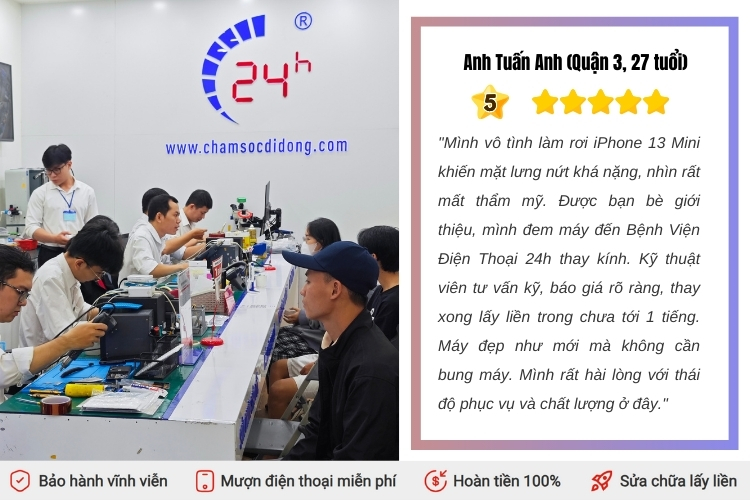 thay kính lưng iPhone 13 mini