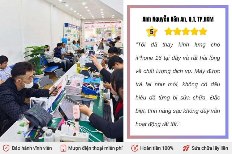 thay kính lưng iPhone 16