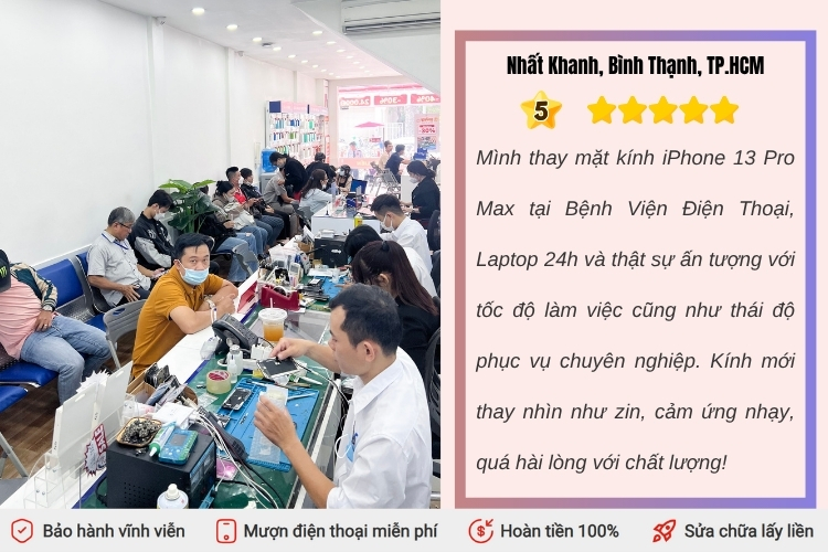 thay mặt kính iPhone 13 pro max