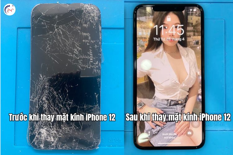 khi nào cần thay mặt kính iphone 12