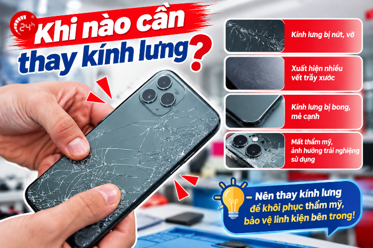 khi nào cần thay kính lưng điện thoại?