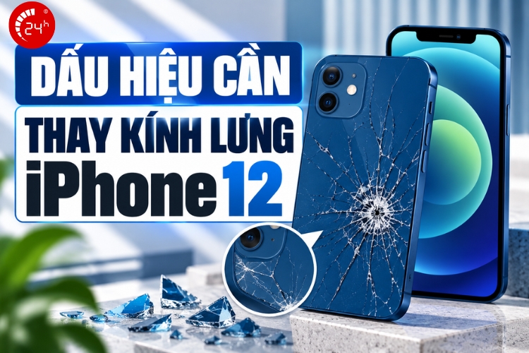 Dấu hiệu cần thay kính lưng iPhone 12
