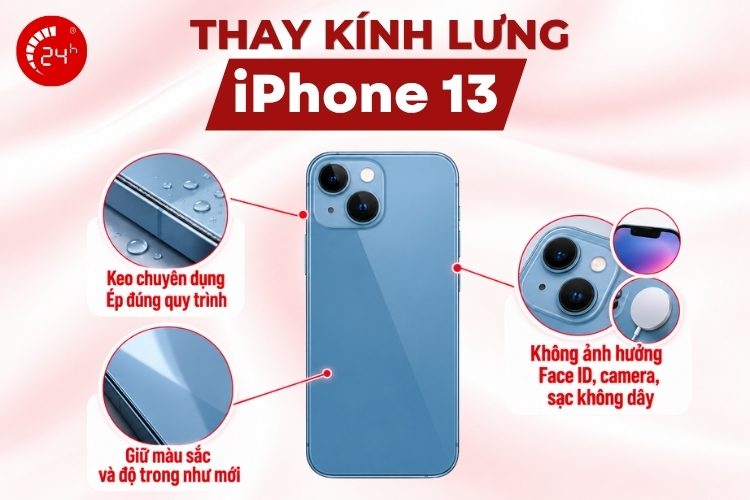 Thay kính lưng iPhone 13 chính hãng