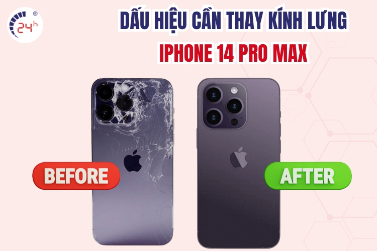 Dấu hiệu cho thấy cần thay kính lưng iPhone 14 Pro Max