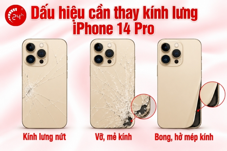 Dấu hiệu cần thay kính lưng iPhone 14 Pro