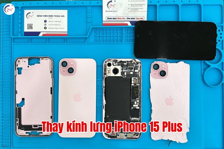 thay kính lưng iphone 15 plus