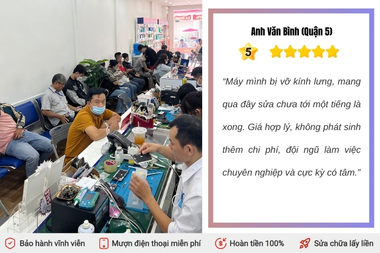 Đánh giá của khách hàng sau khi thay kính lưng iPhone 15 Plus