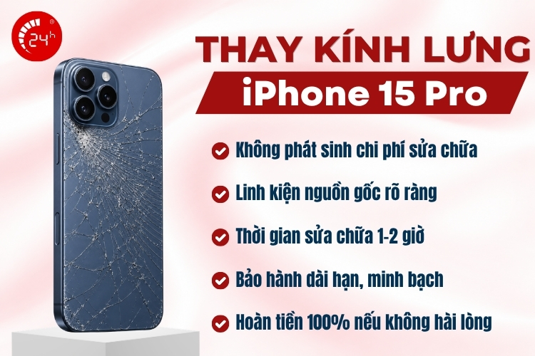 Thay kính lưng iPhone 15 Pro giá rẻ