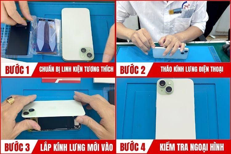 Tiến hành thay kính lưng iPhone
