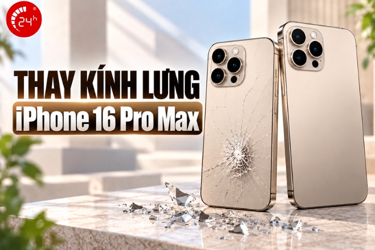 Thay kính lưng iPhone 16 Pro Max