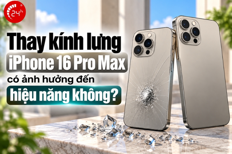 Thay kính lưng iPhone 16 Pro Max có ảnh hưởng đến hiệu năng