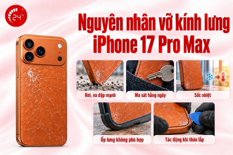 Thay kính lưng iPhone 17 giá bao nhiêu