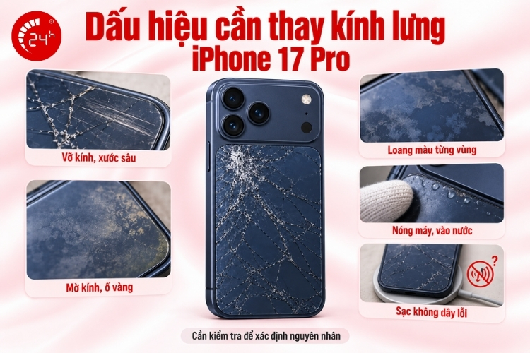 KHi nào cần thay kính lưng iPhone 17 Pro