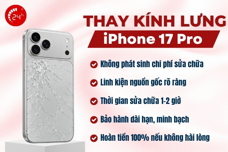 Thay kính lưng iPhone 17 Pro