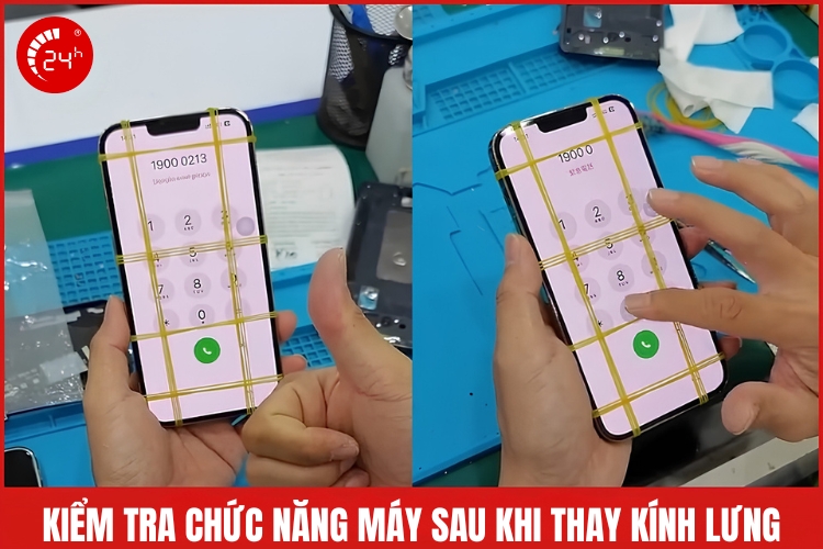 Kiểm tra máy sau khi thay kính lưng