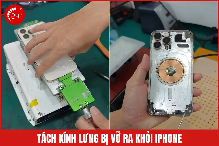 tách kính lưng bị vỡ