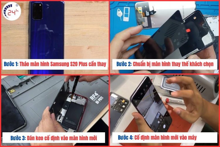 Tiến hành thay màn hình mới