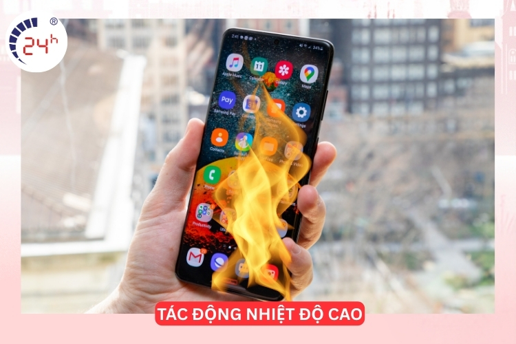 màn hình Samsung S20 Plus bị tác động bởi nhiệt độ cao