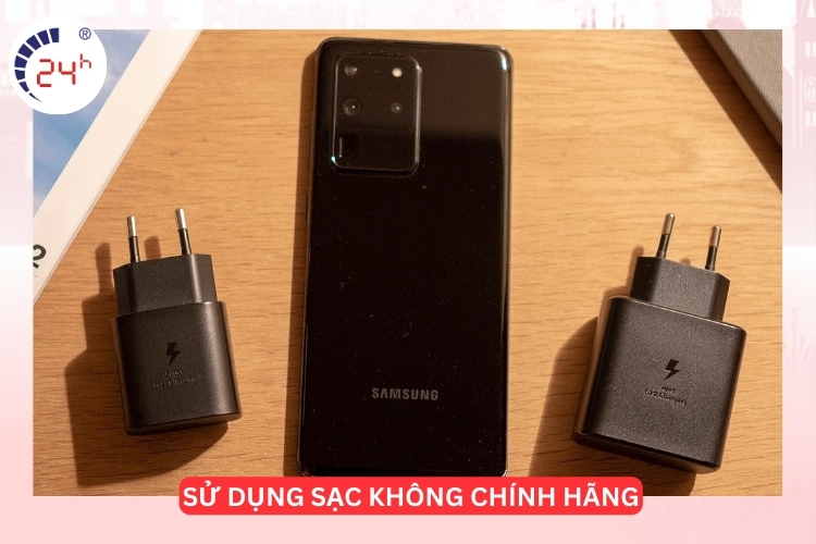 màn hình Samsung S20 Plus dùng sạc không chính hãng