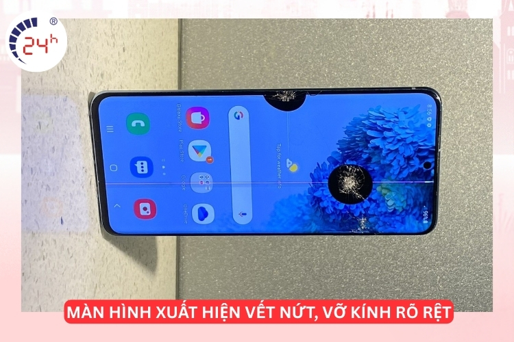 màn hình Samsung S20 Plus bị vỡ nứt