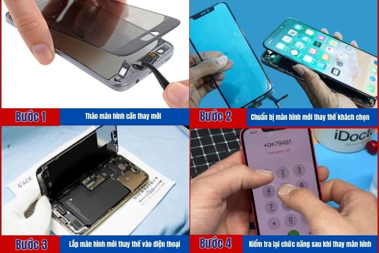 4 bước thay màn hình tại Bệnh Viện Điện Thoại, Laptop 24h