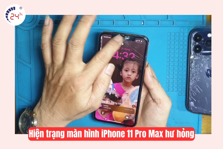 Hiện trạng màn hình iPhone 11 Pro Max hư hỏng
