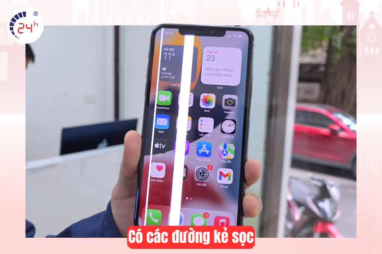 Thay màn hình iphone 11 pro max bị kẻ sọc