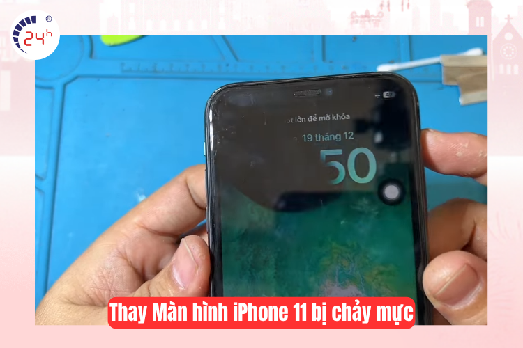 Màn hình iPhone 11 Pro bị sọc, chảy mực
