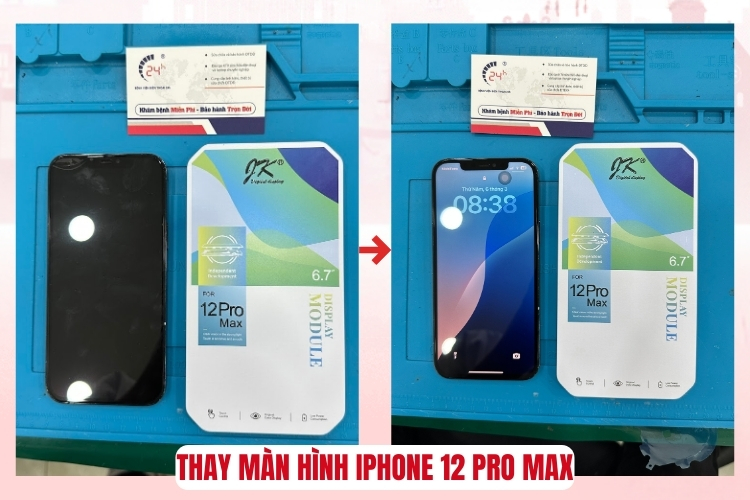  thay màn hình iPhone 12 Pro Max tại Bệnh Viện Điện Thoại, Laptop 24h