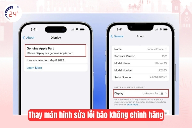 Thay Màn hình sửa lỗi báo không chính hãng