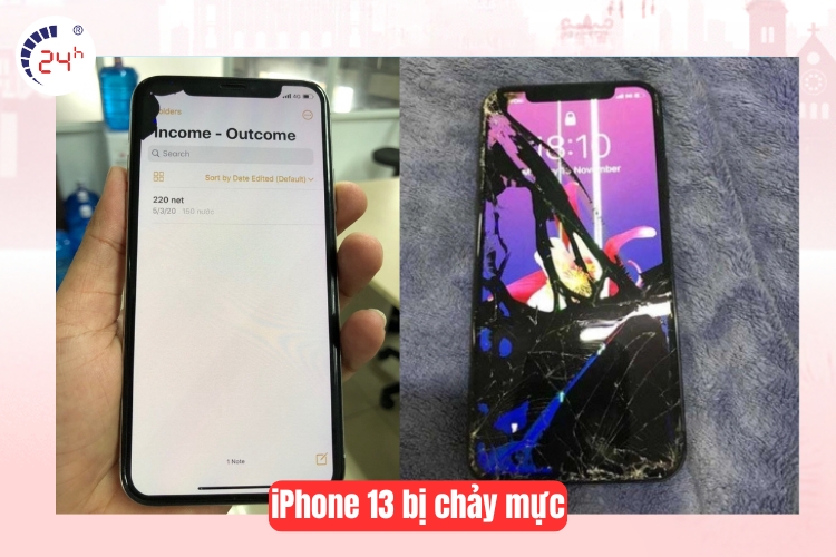 Xuất hiện các đốm mức, chảy mực trên màn hình iPhone 13