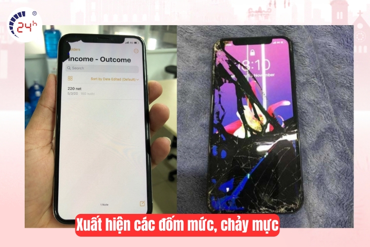Xuất hiện các đốm mức, chảy mực trên màn hình iPhone 13