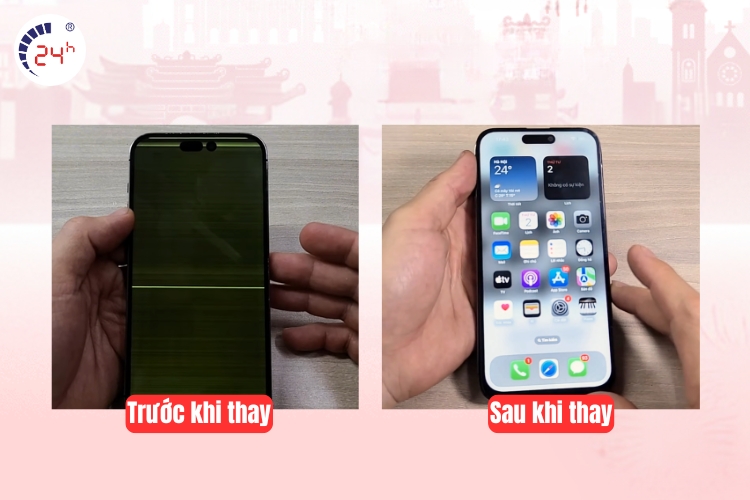 Trường hợp thay màn hình iPhone 14 pro max thực tế tại Bệnh Viện Điện Thoại, Laptop 24h