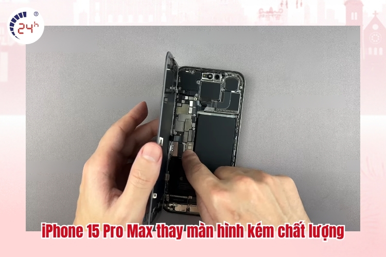 iPhone 15 Pro Max thay màn hình kém chất lượng
