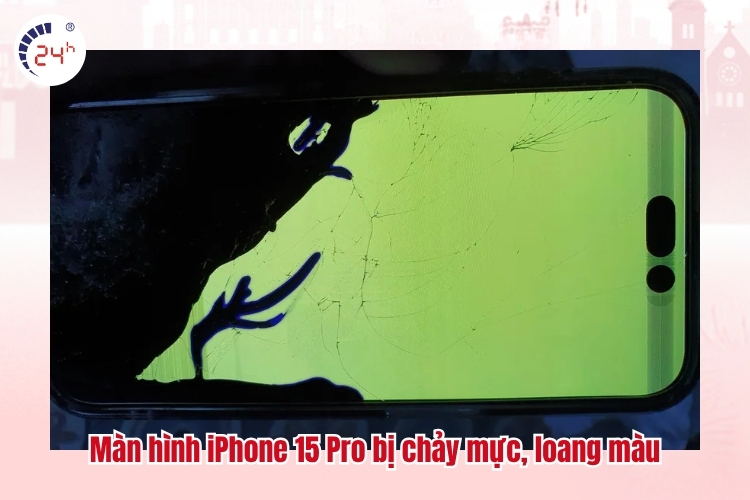 Màn hình iPhone 15 Pro bị chảy mực, loang màu