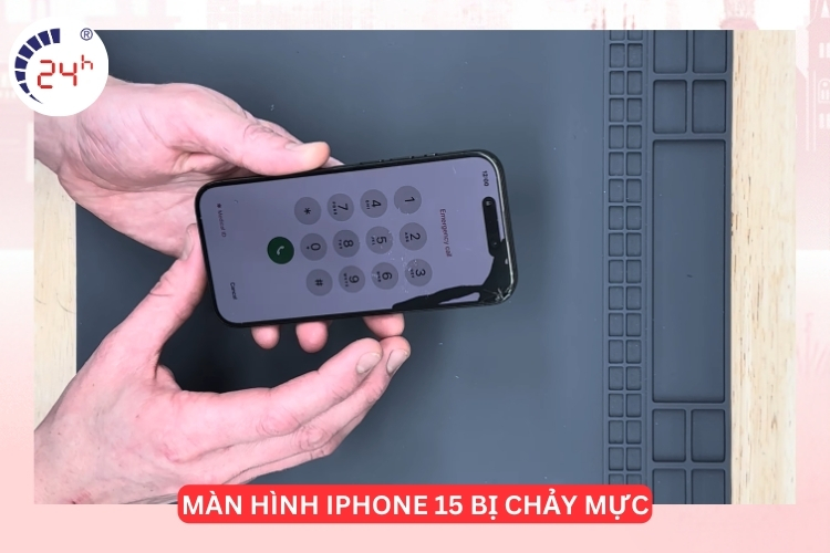 màn hình iPhone 15 bị chảy mực