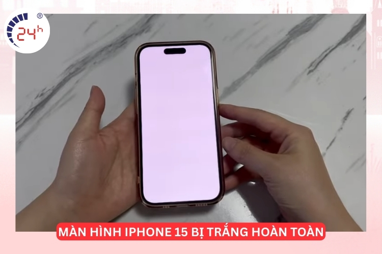 màn hình iPhone 15 bị trắng hoàn toàn