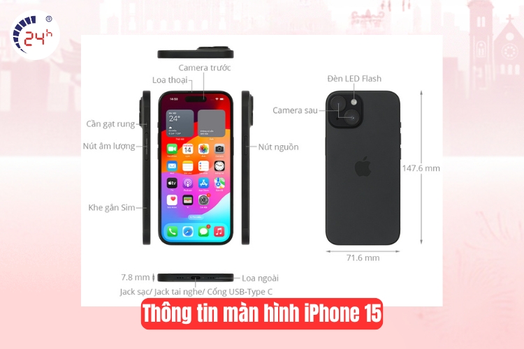 Thông tin chi tiết về màn hình iPhone 15