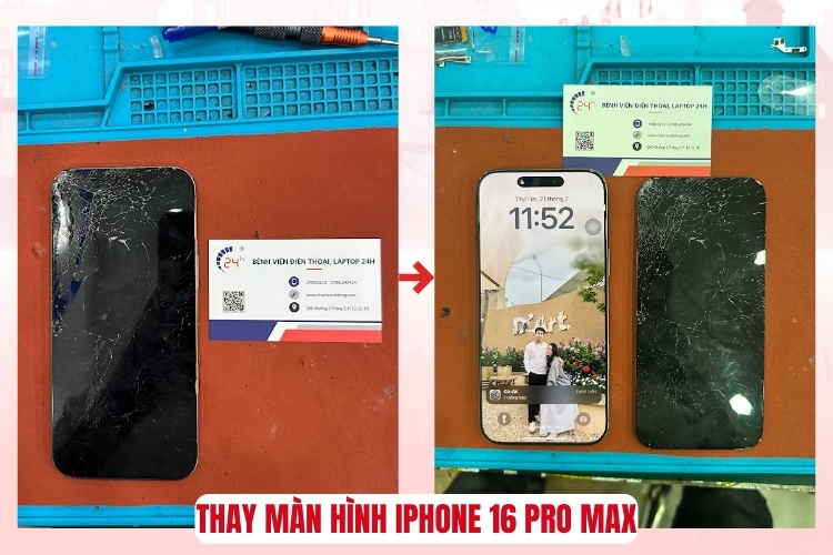 Thay màn hình iPhone 16 Pro Max giá bao nhiêu