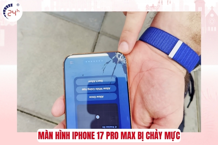 Màn hình iPhone 17 Pro Max bị chảy mực