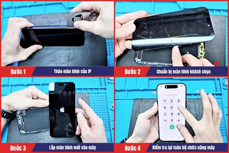 quy trình thay màn hình iphone 17