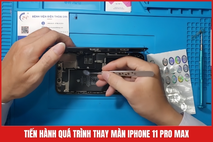 Tiến Hành Quá Trình Thay Màn Iphone 11 Pro Max