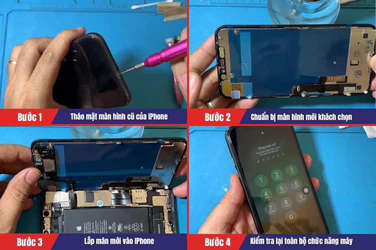 Tiến hành thay màn hình iPhone