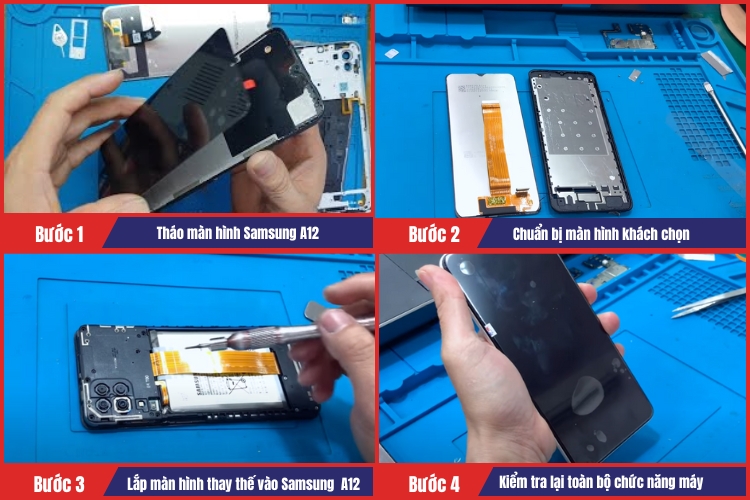 Tiến hành thay màn hình Samsung A12