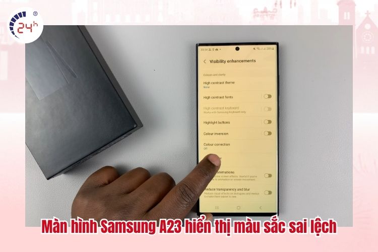 Màn hình Samsung A23 hiển thị màu sắc sai lệch