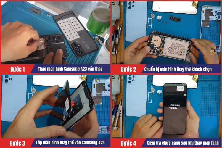 Tiến hành thay màn hình Samsung A23