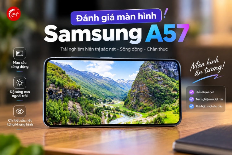 đánh giá màn hình samsung a57