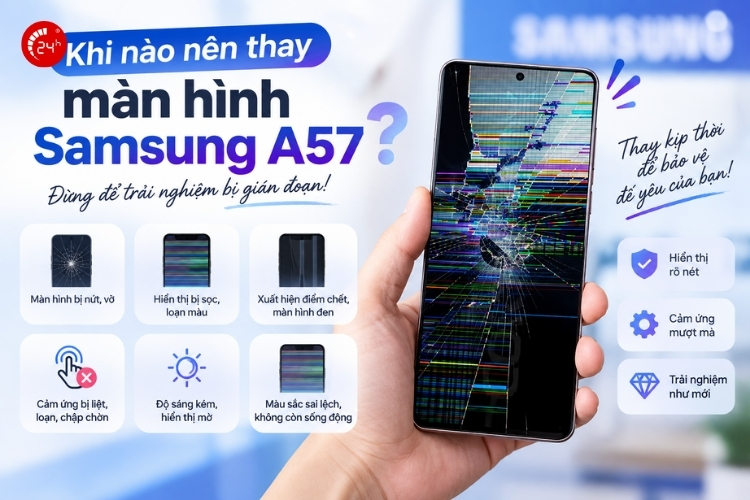 trường hợp phải thay màn hình điện thoại samsung a57