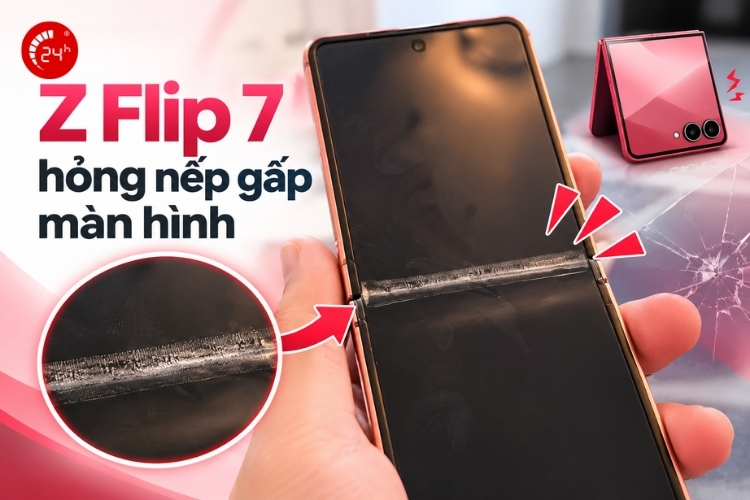 z flip 7 bị hỏng nếp gấp